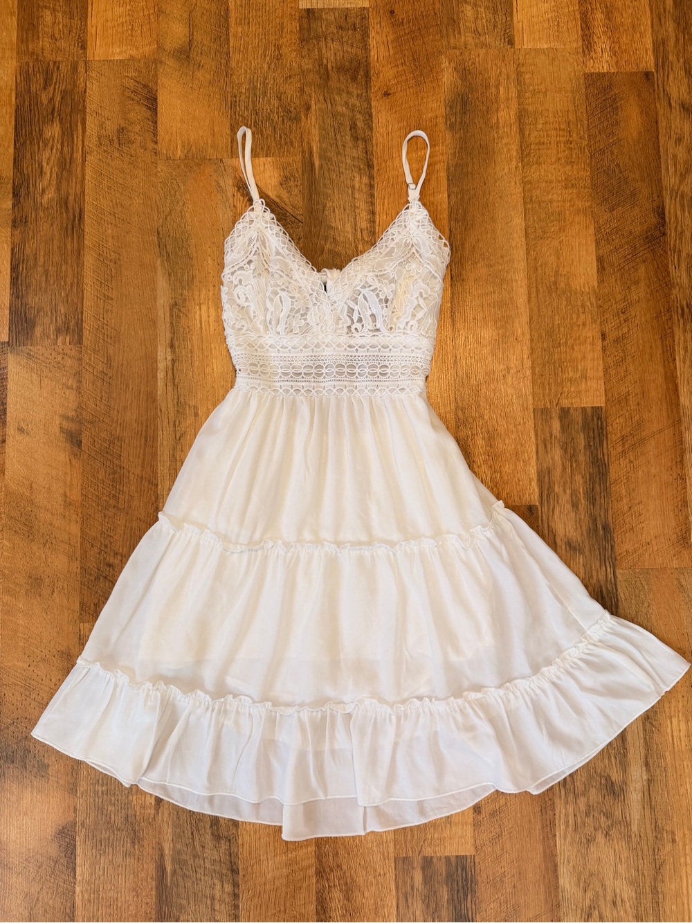 White Lace Bodice Tiered Sundress